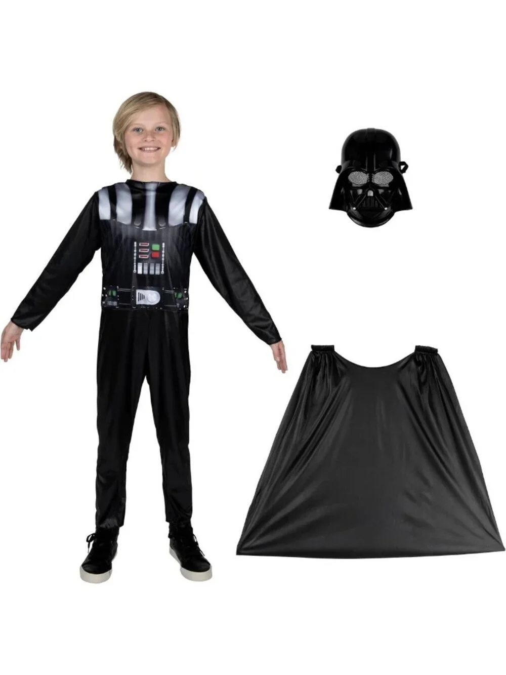 Youth Halloween Costume - Darth Vader Jumpsuit with Cape & Mask - Star Wars